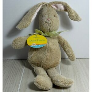 Hallmark 2012 Plush Tan Beige Bunny Rabbit Green White Gingham Checked Bow